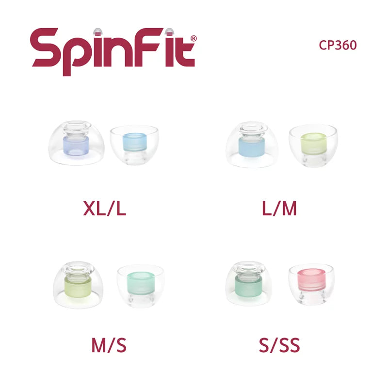 SpinFit CP360 專利設計矽膠耳塞 (內有兩個尺寸)