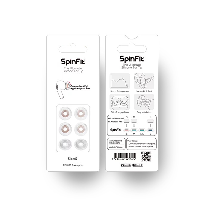 SpinFit CP1025 & CPA1 矽膠耳塞 (適用於Apple Airpods Pro 第一及第二代)