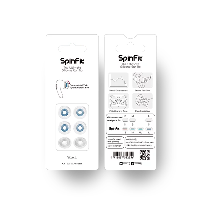 SpinFit CP1025 & CPA1 矽膠耳塞 (適用於Apple Airpods Pro 第一及第二代)