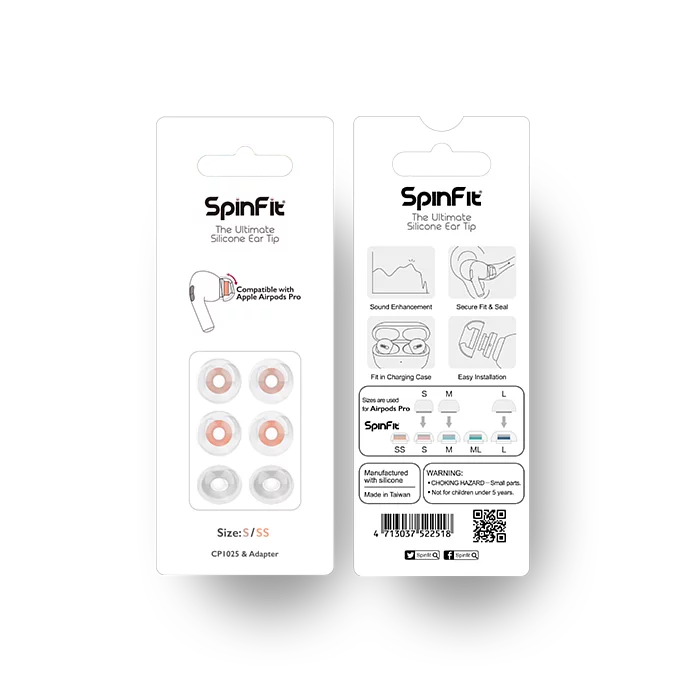 SpinFit CP1025 & CPA1 矽膠耳塞 (適用於Apple Airpods Pro 第一及第二代)