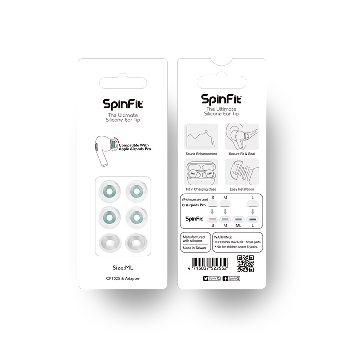 SpinFit CP1025 & CPA1 矽膠耳塞 (適用於Apple Airpods Pro 第一及第二代)