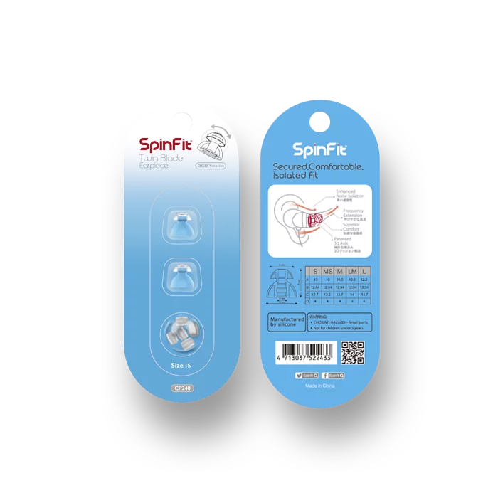 SpinFit CP240 專利設計矽膠耳塞 (S/M/L)