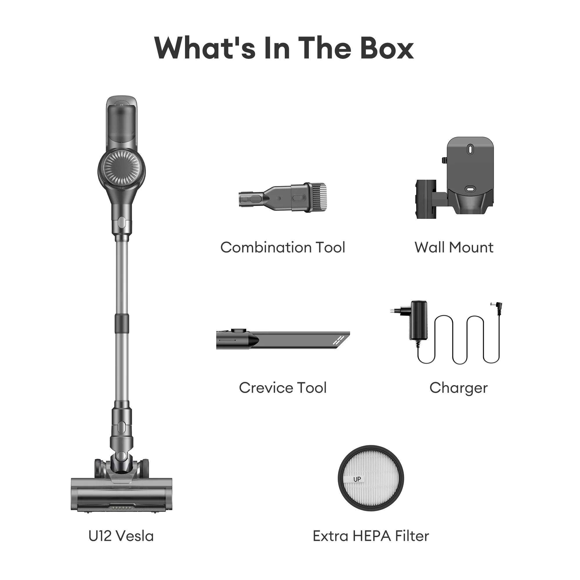 Ultenic U12 Vesla 光學偵測無線手持吸塵機盒內配件
